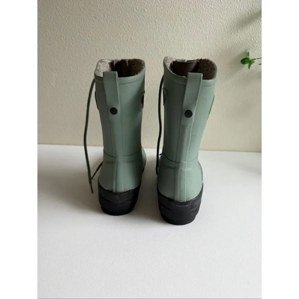 Bogs Amanda Plush Dark Green Winter Waterproof Boots For Women size 7.5